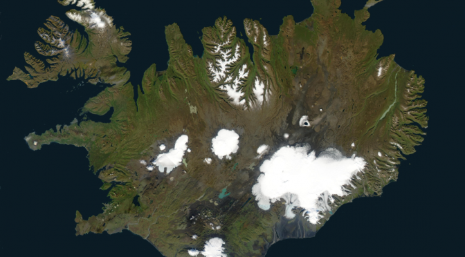 Satellite image of Iceland